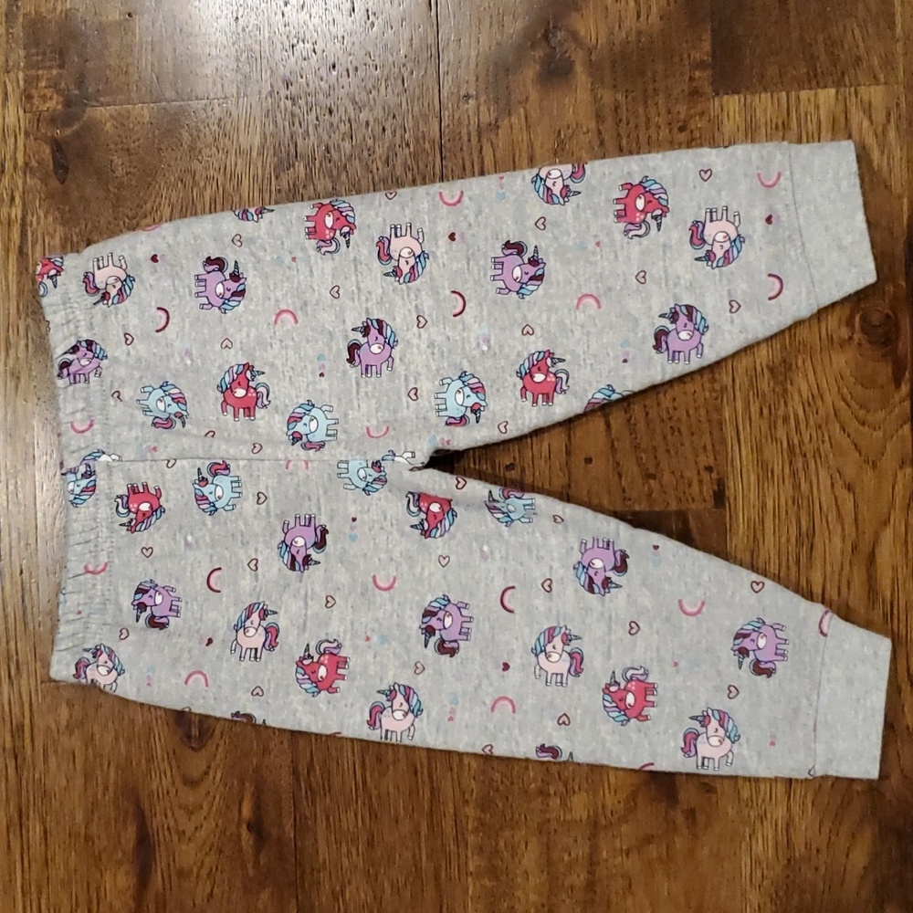 Girls Garanimals gray unicorns sweatpants size 12M